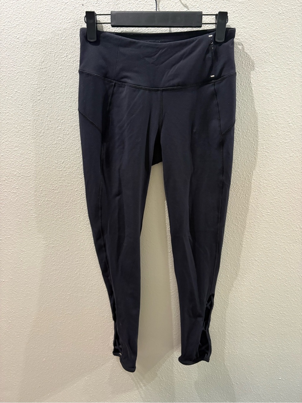 CALIA Black High Rise Lattice Cutout Ankle Leggings Size Small
